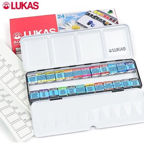 Lukas Original Germany 12,24 Colors Solid Watercolor Paints Transparent,high Concentrations,Sketching Portable Art Supplies