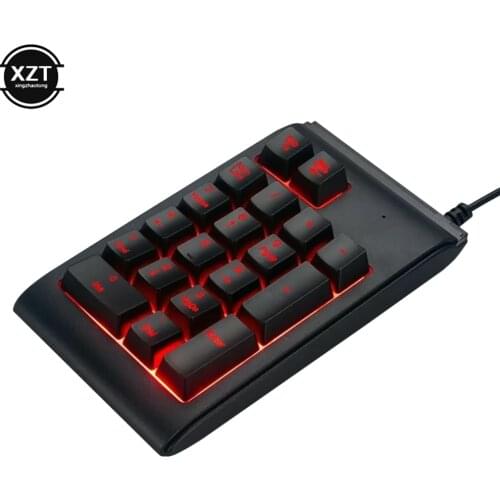 Mini USB Wired Number/Digital Keyboard with 3 Colors Backlit Lighting Waterproof for PC Laptop Accounting19 Keys Numeric Keypad