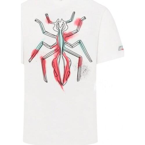 Moto gp Motorcycle Bike Racing Ridng Embossed Ant T-Shirt White