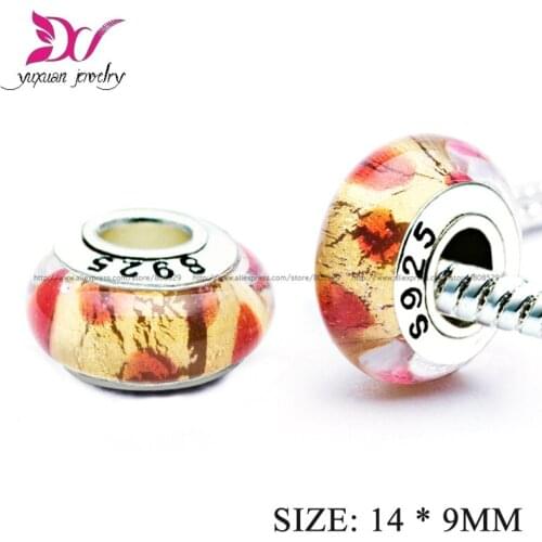 Murano Glass Beads For Jewelry Making Fits Bracelet Disny Jewelry Shimmer Charms Original 925 Sterling Silver Beads DIY