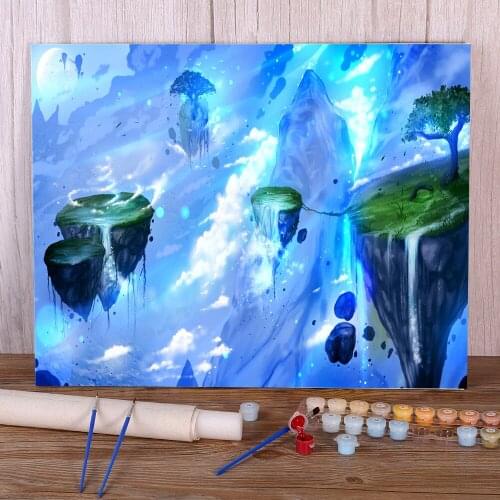Test Scenery Beyond This World DIY Paint By Numbers Kit Acrylic Paints 40*50 Painting On Canvas Decoration For Handicraft