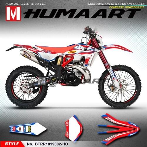 HUMAART MX Graphics Racing Sticker Kit Custom Wrap Deco for Beta 250RR 300RR 350RR 390RR 430RR 480RR 2018 2019, Red White