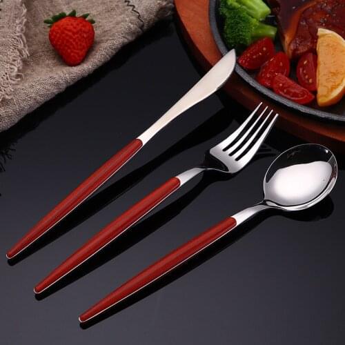 304 stainless steel tableware set hotel restaurant knife fork spoon clip handle Portuguese convenient Western food three piece