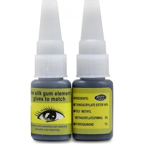 New 2pcs/lot 15ml Professional Black/Clear Viscous Strong Eyelashes Extension Glue Eye Beauty Makeup Tool with free shipping