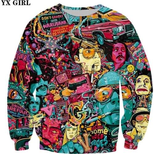 2020 New style Fashion Sweatshirt fear and loathing in las vegas Print 3d Long sleeve sweatshirt Mens / Womens Hoodies