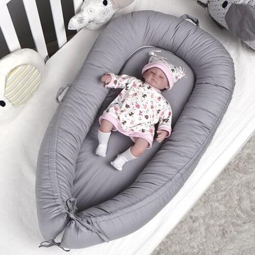 Solid Color Detachable Newborn Bed Portable Baby Travel Bed Soft Cotton Bedding Comfortable Breathable Fence Child Sofa Present