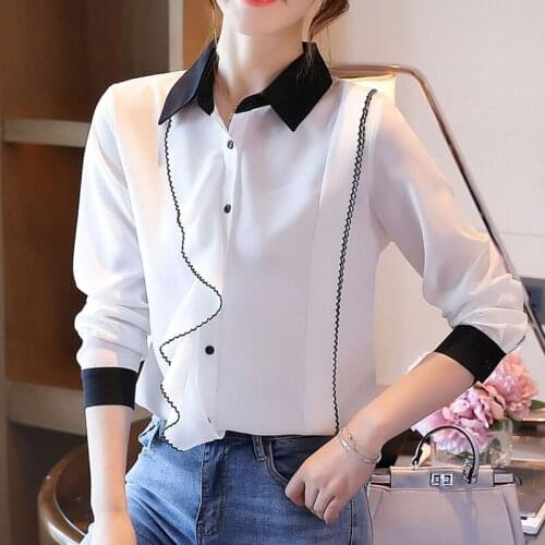 Autumn Womens Blouse and Tops 2020 White Shirts for Women Chiffon Shirt Top Shirt Blusas Femininas Elegantes Women Clothes 0809