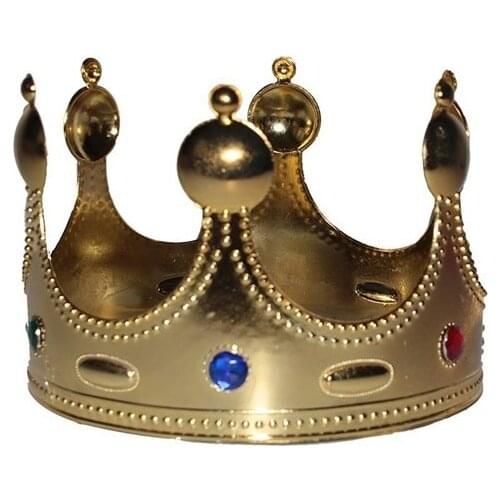 Plastic Gold King Crown christmas decorations рождественские украшения