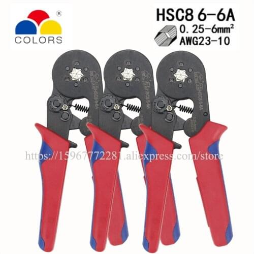 Plier HSC8 6-6A tool mini self-adjustable crimping plier 23-10AWG crimping capacity 0.25-6mm2 crimp mini pressure wire tools