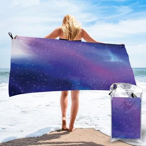 Bathing Towel Watercolor Galaxy Night Bath Wearable Towel Dress Fast Drying Beach Spa Magical Nightwear Sleeping
