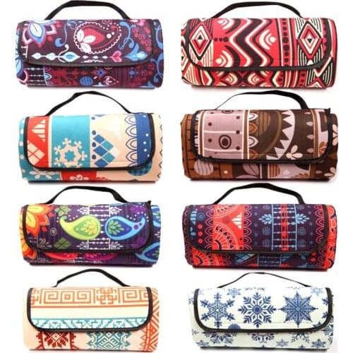 Portable Folding Picnic Mat Outdoor Camping Mat Nation Style Printed Thicken Moisture-proof Pad Beach Blanket Baby Tourist Mat