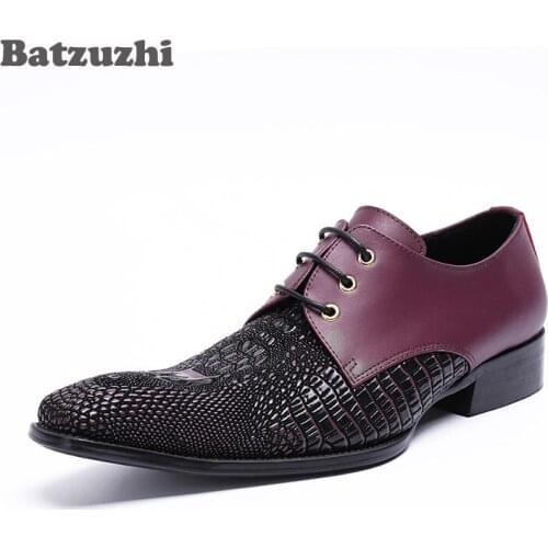 Luxury Mens Dress Shoes Rock Leather Wedding Italian Fashion Male Shoes Small Square Toe Handsome Party and Business Shoes Men