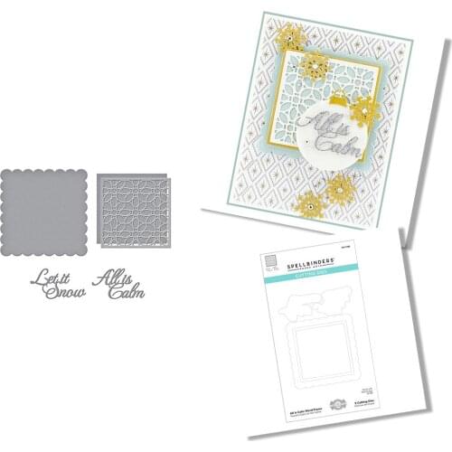 Christmas 2021 New Product Scallop Square Frame Font Metal Cutting Die Scrapbook Embossed Paper Card Album Craft Template