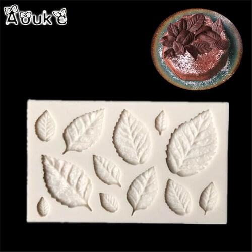 Leaves Fondant Cake Silicone Mold Tree Leaf Shape Chocolate Molds Biscuits Mould DIY Kitchen Baking Cake Decoration Tools D017