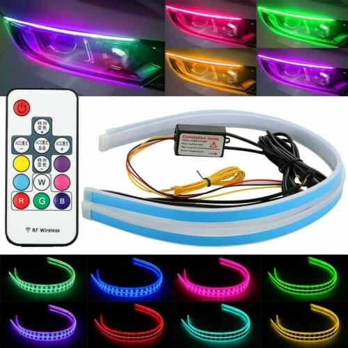 2PCS Upgrade LED Strip RGB SMD 5050 42LEDs/m 60/45/30CM with RF remote controller for PC Case IP20 12V LED flexible Strip light