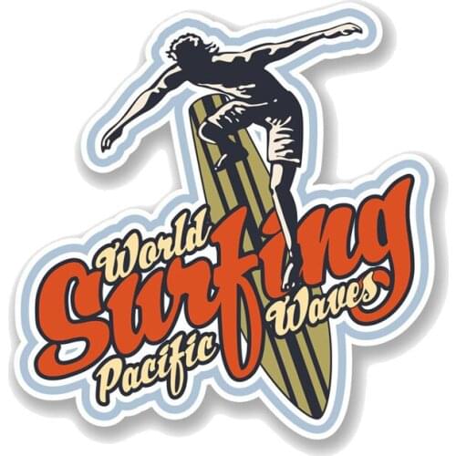 Pacific Surfing Decal Hawaii Surf Board Gift Wave PVC Motorcycle Car Sticker JDM JEEP Van Bike Offroad RV A4 Deco Meterial