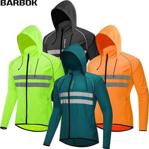 WOSAWE Thin Hooded Caps Reflective Running Jackets Windproof Water Rain Repellent Cycling Windbreaker Coat Bike Sports Jackets
