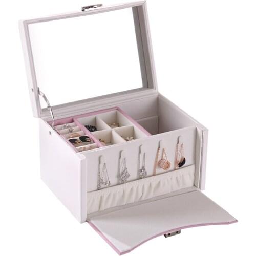 Handbag Jewelry Storage Box De Maquillaje For Girls Ring Earrings Storage Box Portable Jewelry Organizer For Gifts Display Cases