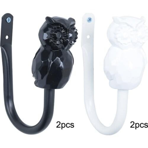 2x Owl Shaped Curtain Wall Tie Back Hooks Holdback Hanger Holder Home Decor