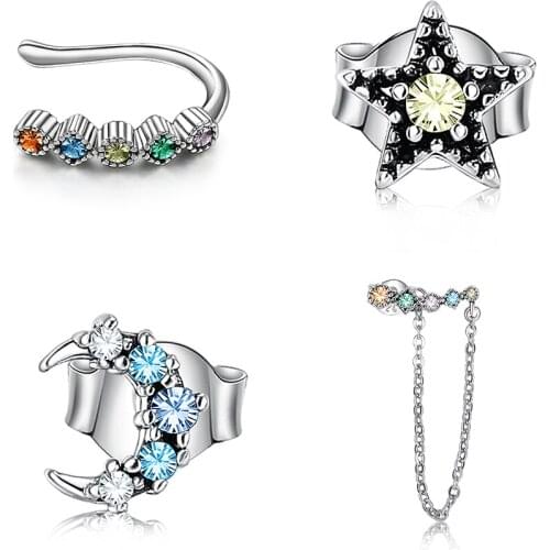 ZEMIOR Single Stup Earring For Women S925 Sterling Silver Inlay Cubic Zirconia Clip Earring 1 PC Hot Sale Fine Jewelry Set