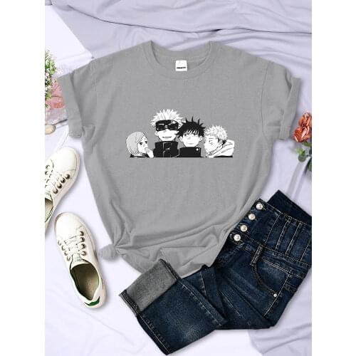 Jujutsu Kaisen Japanese Anime Printing Female Tshirt Summer Vintage Tops Casual Soft t Shirt Fashion Large Size Women t-Shirt