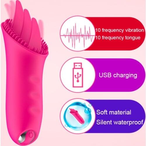 10 Frequence Tongue Licking Clitoris Stimulator Oral G Spot Vibrator Adult Orgasm Vagina Massager Women Masturbator Sex Toy