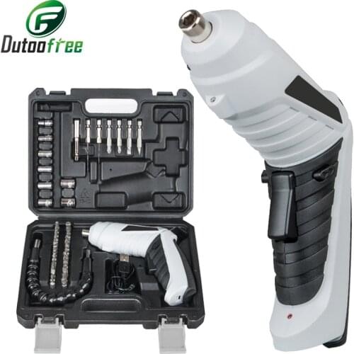 1 Set USB Cordless Electric Screwdriver 3.6V Rechargeable Electric Screwdriver Set Portable LED Practical Drill Power Tools