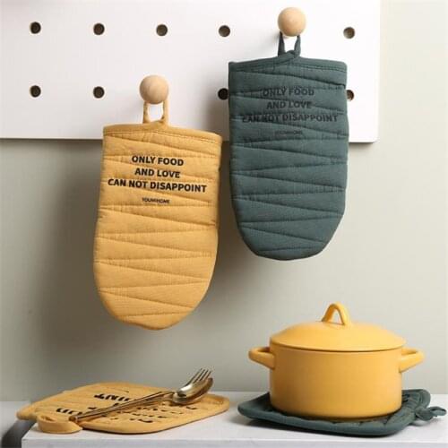 1PCS INS Nordic Baking Gloves Cotton Microwave Oven Mitts Anti-scalding Gloves Pad Heat Insulation Pot Holder Mat Kitchen Tools