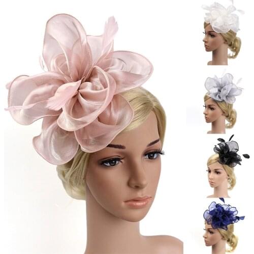 1pc Banquet Feather Hair Pins Headdress Wedding Party Bridal Tiara Women Fascinators Clip Ladies Accessory Wedding Women #W3