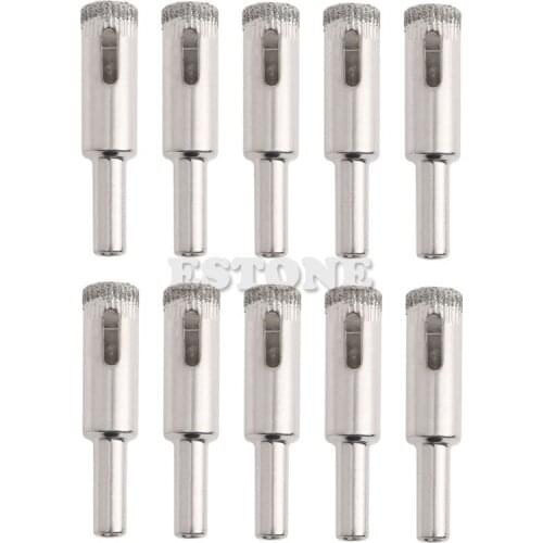 10Pcs 12mm Diamond Coated Core Drill Bits Hole Saw Glass Tile Ceramic Marble 85AC