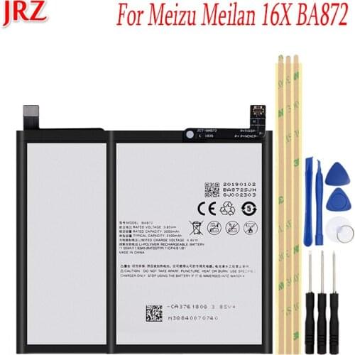 3100mAh For Meizu Meilan 16X BA872 Battery Batterij Mobile Phone High Quality Replacement Batteria Batterie AUCC with tools