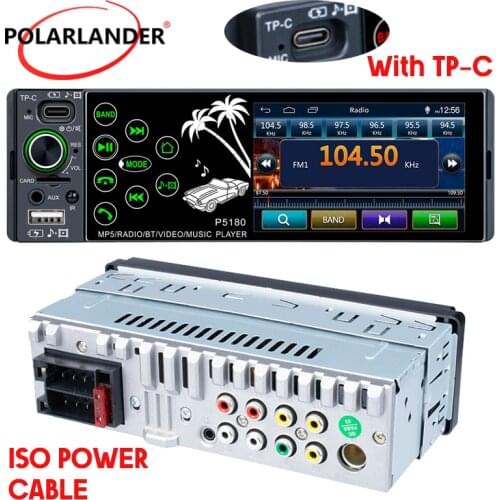 Car Radio 1 DIN FM 3.8 Inch IPS Screen Full Touch Color Backlight Multi-Language Subwoofer Output Bluetooth MP5 TP-C Interface