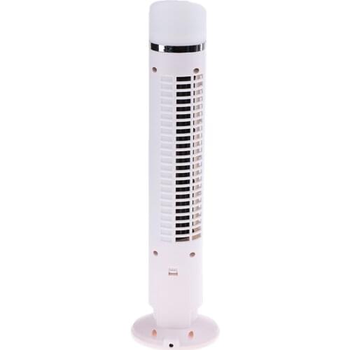 White USB Mini Tower Desk Fan With Led Light Cooling For Home Office