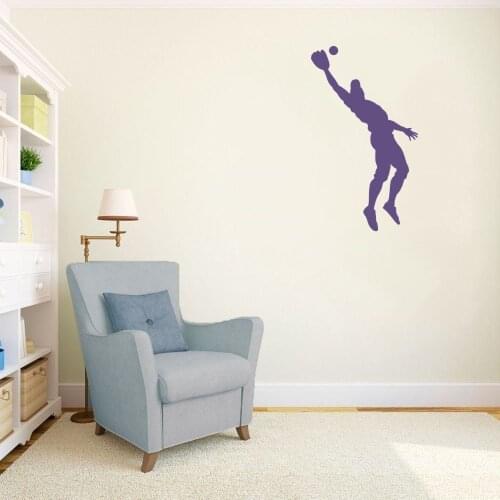 Baseball Catcher Jumping Baseball Wall Stickers Sports Baseball Decal For Boys Bedroom Decoration Removable A001147