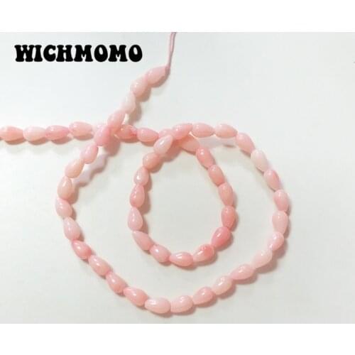 New 4*6MM 40pieces/bag Pink Coral Water Drop Shape Beads for DIY Necklace Bracelet Jewelry Making Accessories