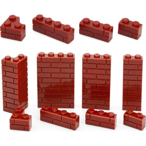 DIY Building Blocks 98283 Red-Brown Wall Figures Bricks 1x2 1x4 Dots Educational Creative Toys For Children