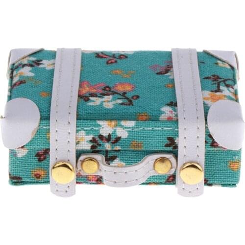 1:6 Doll Dollhouse Miniature Toy - Floral Suitcase Luggage Traveling Case - for Blythe 1/6 BJD Dolls, for 12inch Action Figures