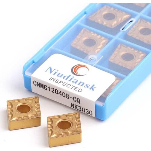 CNMG120404-CQ CNMG120408 NK3030 Machining Lathe CNC Turning Tools Carbide Inserts Rhombus Golden Yellow Coating Cut Steel Parts