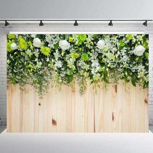 Wedding party decoration backdrop baby bridal shower photo booth background studio dessert table white rose floral wood prop 130