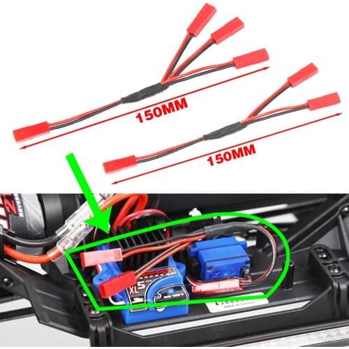 RC car Three In One Cable Esc Power Supply External Wiring Jst For 1/10 Traxxas Trx4 Defender Bronco G500 TRX6 G63 Crawler Car