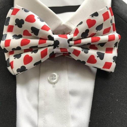 10 Pcs/Lot Wholesale New Designer Adult Men Poker Bowties Play Cards Pattern Printed Bow Ties
