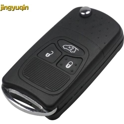Jingyuqin 3 Buttons Car-styling Remote Flip Folding Key Shell Case For Chrysler For Dodge For Jeep PT Cruiser
