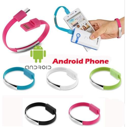 20cm Bracelet Noodle Micro USB Charger Cable Charging Data Cord For Samsung S7 S6 edge S4 Note 4 5 LG G3 XiaoMi Huawei HTC Meizu