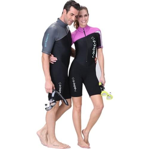 Couples Sets Siamese Sunscreen Diving Suits quick-dry Short-sleeved Swimwear Swimsuits Trunks Neoprene pants Shorts Men Women