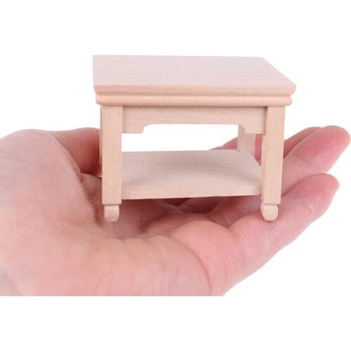 1/12 Dollhouse Miniature Mini Wooden Tea Table Model Accessories DIY Furniture Toys