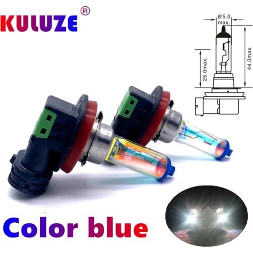 KULUZE 2 Pcs H11 12V55W Rainbow Blue Plasma PGJ9-2 Car Quartz Halogen Bulb Fog Lamp Automobile Headlamp