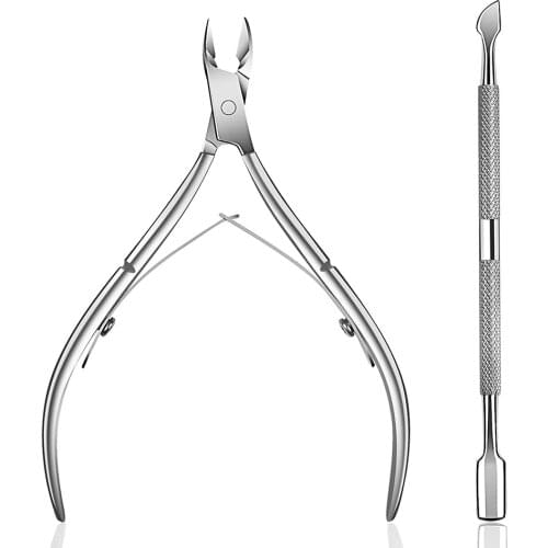 Cuticle Nipper with Cuticle Pusher Cuticle Trimmer Stainless Steel Cuticle Clipper Cutter Nail Cuticle Remover Tools