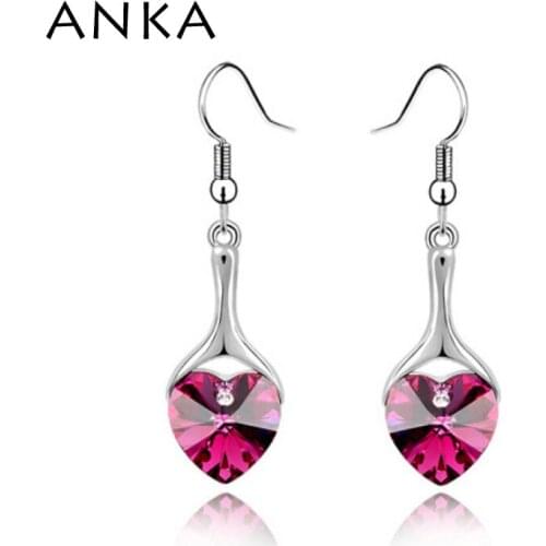 ANKA Top Fashion Sale Classic Women Crystal Pendant Heart Earrings Crystals from Austria #82033