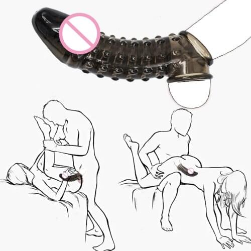 Penis Sleeve Reusable Silicone Penis Enlargement Delayed Ejaculation Masturbators No Vibrators Sex Toys For Men Sex Products