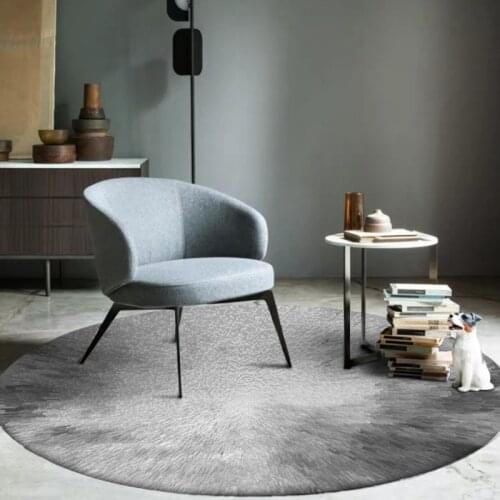 Fashion Retro 3D Round Carpet Brief Grey Soft Living Room Bedroom Bedside Chair Rugs Non-slip Bathroom Mats tapete tapis Custom